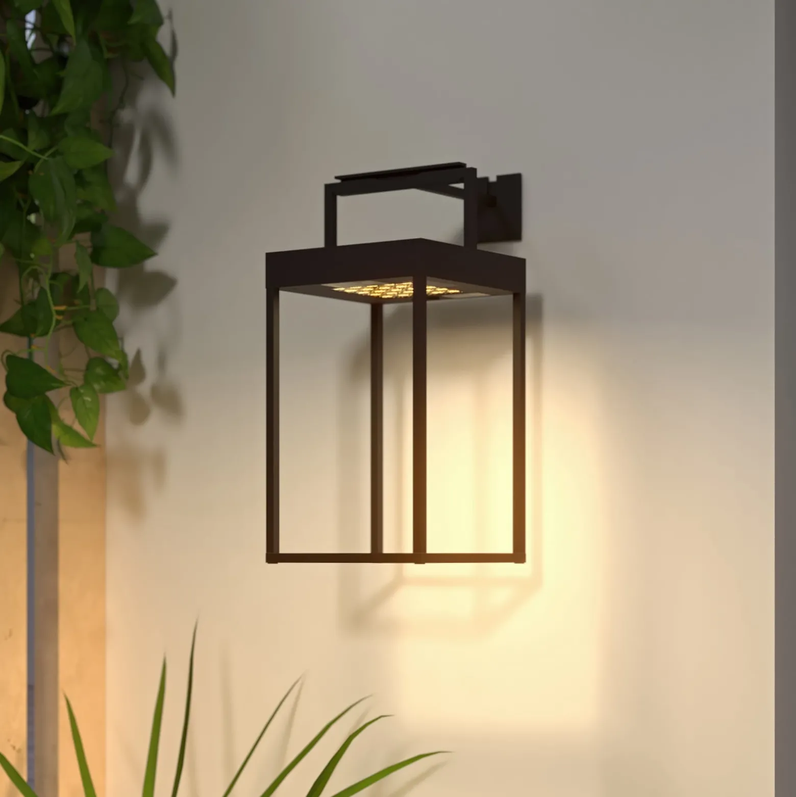 Lucande LED-Solarleuchte Lynzy, 38cm, schwarz, Metall, IP65