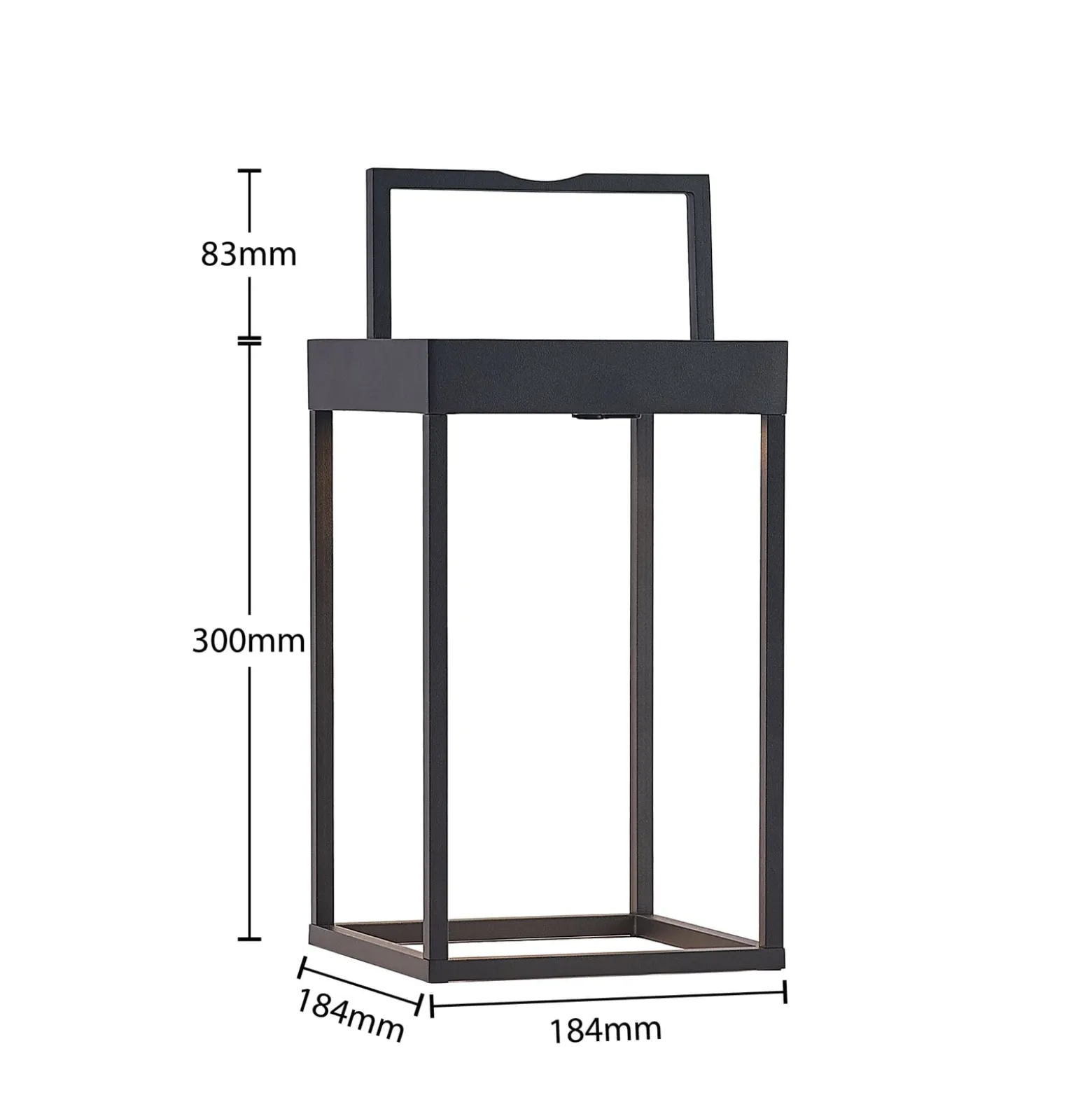 Lucande LED-Solarleuchte Lynzy, 38cm, schwarz, Metall, IP65