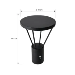 Lucande LED-Solar-Sockellampe Elario, 44 cm, schwarz, Sensor