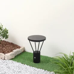 Lucande LED-Solar-Sockellampe Elario, 44 cm, schwarz, Sensor