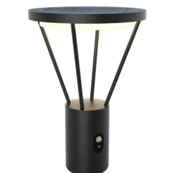 Lucande LED-Solar-Sockellampe Elario, 44 cm, schwarz, Sensor