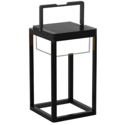 Lucande LED-Solartischlampe Tilena, eckig, schwarz, dimmbar