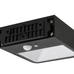 Lucande LED-Solarwandlampe Dava, 5 cm hoch, Alu, Sensor