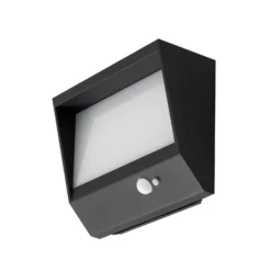 Lucande LED-Solarwandlampe Dava, 14 cm hoch, Alu, Sensor