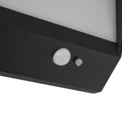 Lucande LED-Solarwandlampe Dava, 14 cm hoch, Alu, Sensor