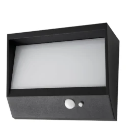 Lucande LED-Solarwandlampe Dava, 14 cm hoch, Alu, Sensor