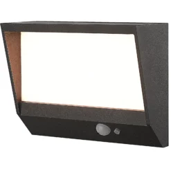 Lucande LED-Solarwandlampe Dava, 14 cm hoch, Alu, Sensor