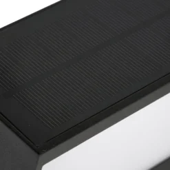 Lucande LED-Solarwandlampe Dava, 14 cm hoch, Alu, Sensor