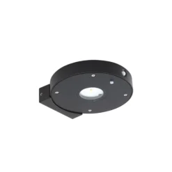 Lucande LED-Solar-Wandlampe Tavon, rund, schwarz, Sensor