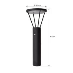 Lucande LED-Solarwegelampe Elario, 80 cm, CCT, Sensor