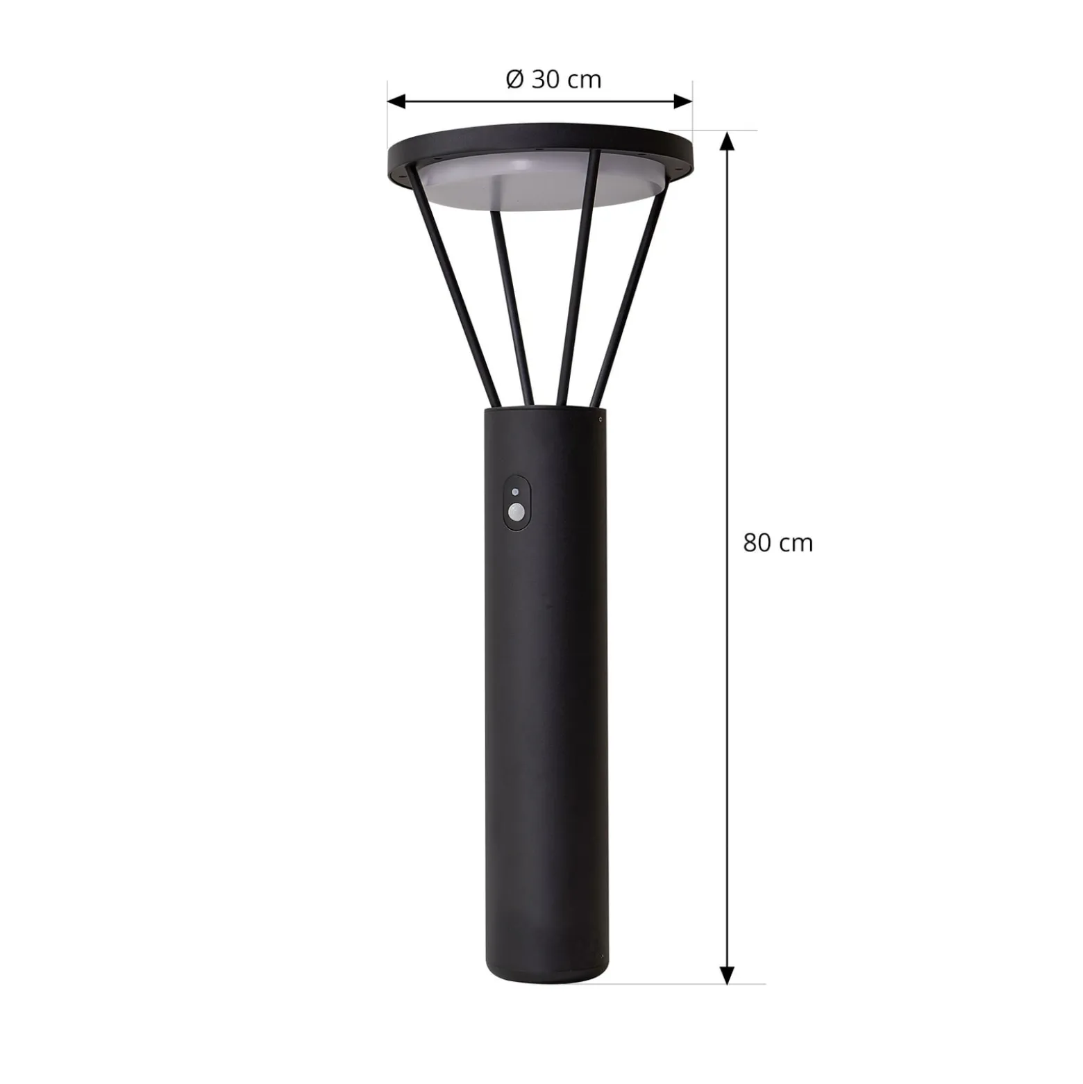 Lucande LED-Solarwegelampe Elario, 80 cm, CCT, Sensor