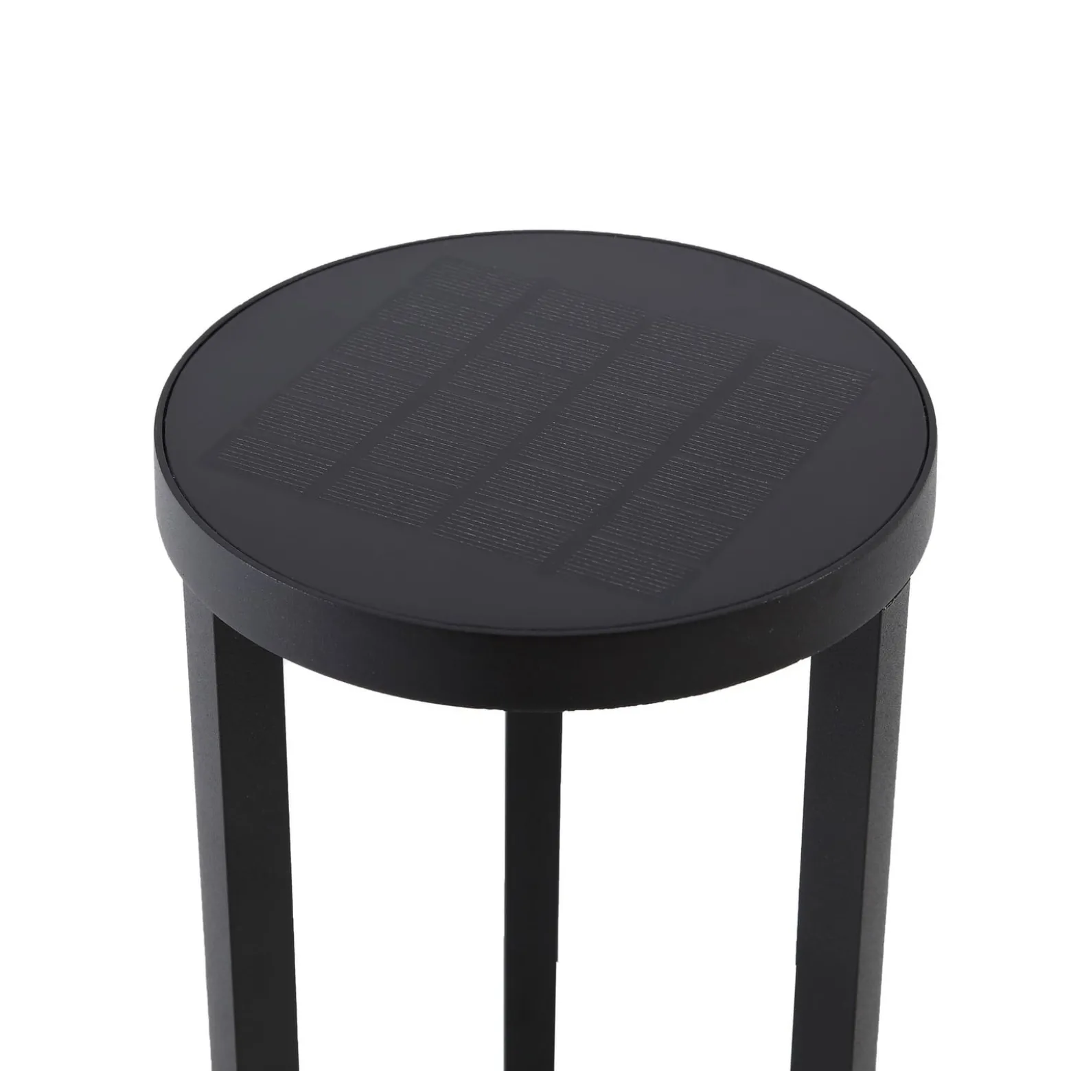 Lucande LED-Solarwegeleuchte Nilea, Ø 16 cm, schwarz, Sensor