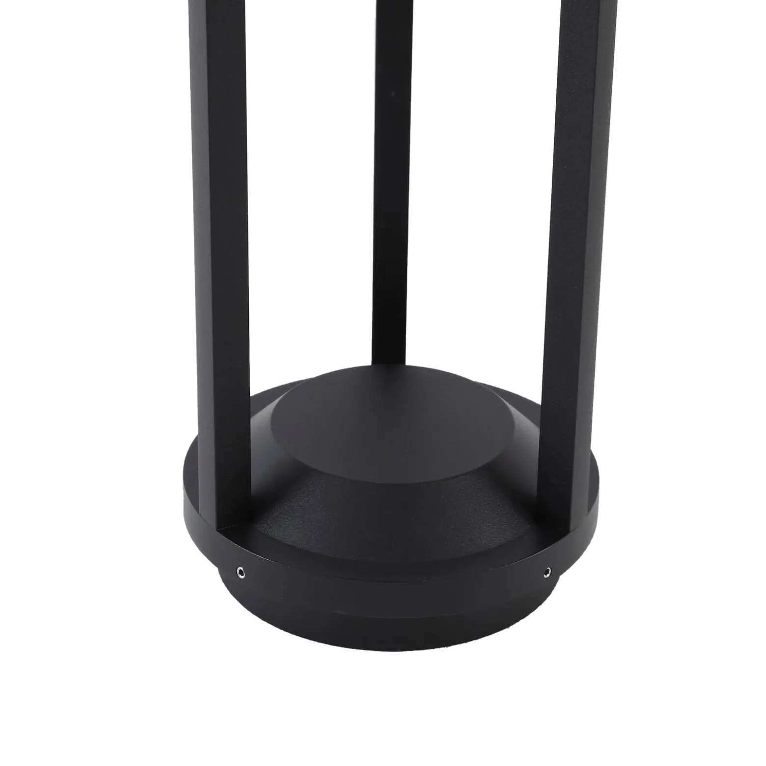 Lucande LED-Solarwegeleuchte Nilea, Ø 16 cm, schwarz, Sensor