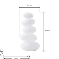 Lucande LED-Terrassenlampe Soriel, weiß, 72cm, stepdim, IP54