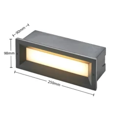 Lucande LED-Wandeinbaulampe Lachlain, anthrazit, 25 cm, IP65