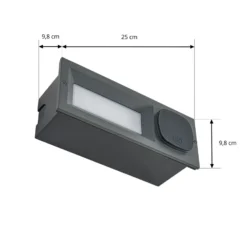 Lucande LED-Wandeinbaulampe Lachlain, anthrazit, Steckdose