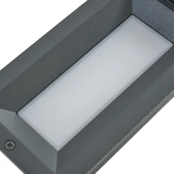 Lucande LED-Wandeinbaulampe Lachlain, anthrazit, Steckdose