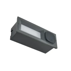 Lucande LED-Wandeinbaulampe Lachlain, anthrazit, Steckdose