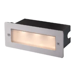 Lucande LED-Wandeinbauleuchte Holly, 17 cm, Edelstahl
