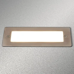 Lucande LED-Wandeinbauleuchte Holly, 17 cm, Edelstahl
