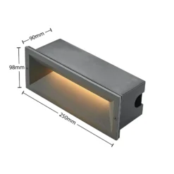 Lucande LED-Wandeinbauleuchte Jaano, anthrazit, Alu, IP65