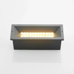 Lucande LED-Wandeinbauleuchte Jaano, anthrazit, Alu, IP65