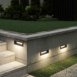 Lucande LED-Wandeinbauleuchte Jaano, anthrazit, Alu, IP65