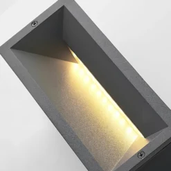 Lucande LED-Wandeinbauleuchte Jaano, anthrazit, Alu, IP65