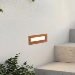 Lucande LED-Wandeinbauleuchte Lachlain, rost, 25 cm, IP65