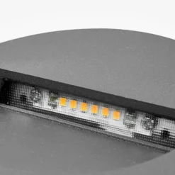 Lucande LED-Wandeinbauleuchte Loya, Ø 11,5 cm, grau, IP54