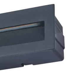 Lucande LED-Wandeinbauleuchte Loya, 23 x 8 cm, grau, IP54