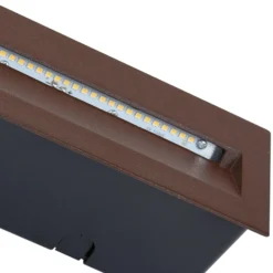 Lucande LED-Wandeinbauleuchte Loya, 23 x 8 cm, rost, IP54