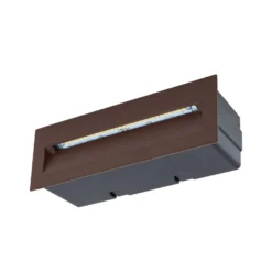 Lucande LED-Wandeinbauleuchte Loya, 23 x 8 cm, rost, IP54