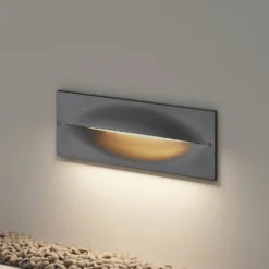 Lucande LED-Wandeinbauleuchte Zandro, 25 cm, anthrazit, IP65