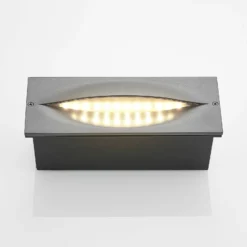 Lucande LED-Wandeinbauleuchte Zandro, 25 cm, anthrazit, IP65