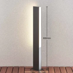 Lucande LED-Wegelampe Aegisa, 80 cm, anthrazit, Metall, IP54