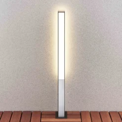 Lucande LED-Wegelampe Aegisa, 80 cm, anthrazit, Metall, IP54