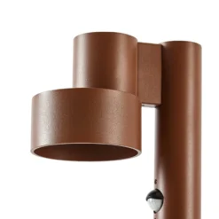 Lucande LED-Wegelampe Elune, braun, Sensor, IP44, Höhe 77 cm