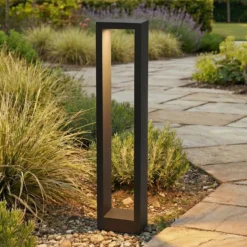 Lucande LED-Wegelampe Jupp, 60 cm, anthrazit, Metall, IP54