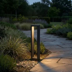 Lucande LED-Wegelampe Jupp, 60 cm, anthrazit, Metall, IP54