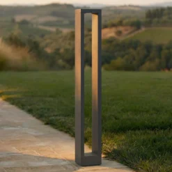 Lucande LED-Wegelampe Jupp, 90 cm, anthrazit, Metall, IP54