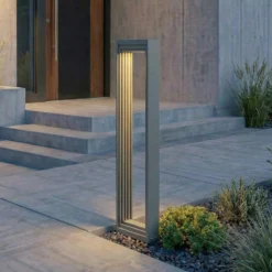 Lucande LED-Wegeleuchte Ashkan, Höhe 60 cm, anthrazit, IP65