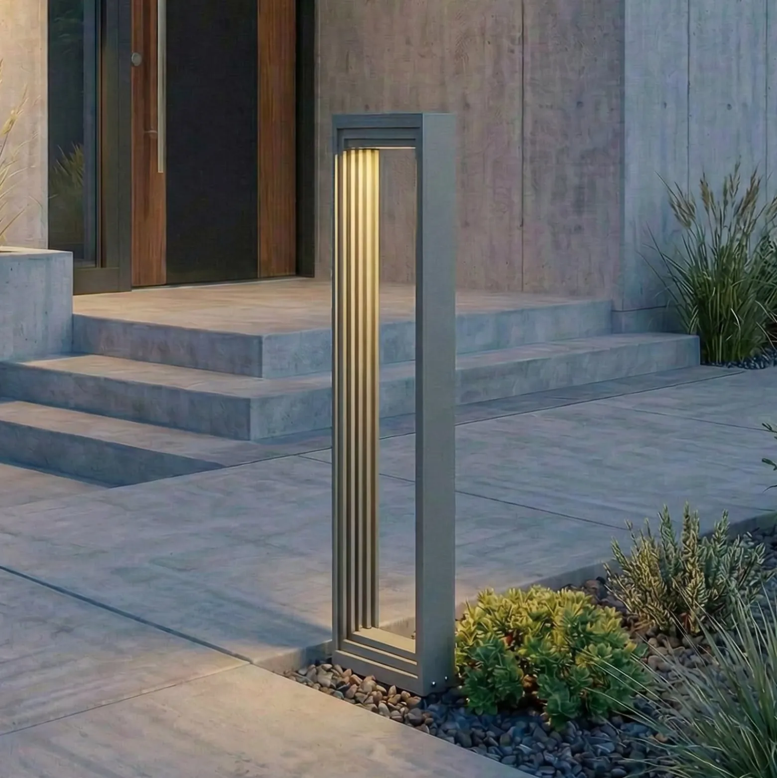 Lucande LED-Wegeleuchte Ashkan, Höhe 60 cm, anthrazit, IP65