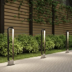 Lucande LED-Wegeleuchte Belna, 100cm, anthrazit, Beton, IP65