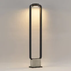 Lucande LED-Wegeleuchte Belna, 100cm, anthrazit, Beton, IP65