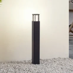 Lucande LED-Wegeleuchte Dakil, schwarz, Aluminium