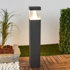 Lucande LED-Wegeleuchte Egon, Höhe 65 cm, grafitgrau, IP54