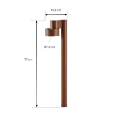 Lucande LED-Wegeleuchte Elune, braun, IP44, Höhe 77 cm
