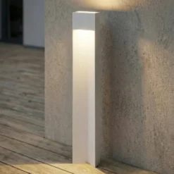 Lucande LED-Wegeleuchte Kaholo, hellgrau, 90 cm, IP44