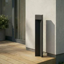 Lucande LED-Wegeleuchte Kaholo, schwarz matt, 90 cm, IP44